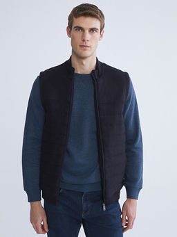 Standart Kal?p Dik Yaka Erkek Triko Yelek