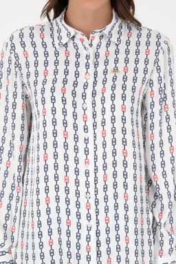 Женская кремовая рубашка с длинным рукавом Неожиданная скидка в корзине - U.s. polo assn фото 6