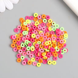 Бусины для творчества PVC «Колечки. Перламутр. Карнавал», набор ≈ 330 шт., 0.1×0.6×0.6 см