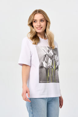 95% хлопок, 5% эластан футболка ирисы, блуза - Prima linea фото 9