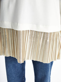 Bisiklet Yaka D?z Oversize Kad?n Sweatshirt Tunik
