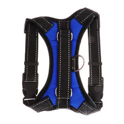 Шлейка К7 мягкая светоотражающая, размер М, ОГ 52-66 см, вес 9,5-17,5 кг, синяя - Пижон фото 6