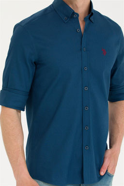 Мужская темно-синяя рубашка с длинным рукавом - U.s. polo assn фото 6