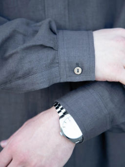 Рубашка мужская Лен Графит - Modamica фото 2