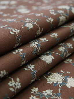 Импорт. хлопок Digital Цветущие дорожки цв.бежево-коричневый, ш.1.4м, хлопок-100%, 135гр/м.кв - Купава фото 6