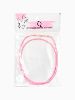 Шнурок вощеный, 40 см, d=2 мм, винтовой замок, нейлон, розовый с золотом