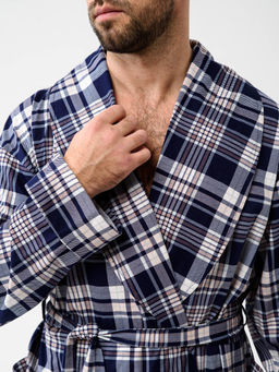 Мужской халат трикотажный чернильный 1566 (5) - Росхалат фото 8