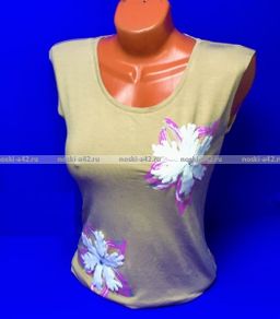 Цена за 1 шт. Футболки женские OZKAN Турция Цветы МОККО арт. 21757 XL (48-50) - Астекс фото 3