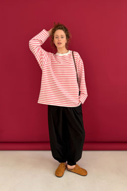 Блузка STRIP111/01/Белый, розовый