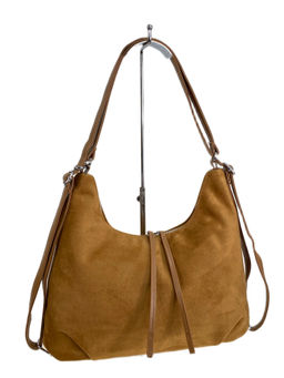 Женская сумка из искусственной замши, цвет коричнево-рыжий