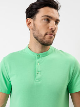 Джемпер-поло хлопковый в салатовом цвете тропики 111697 - Mark formelle фото 4