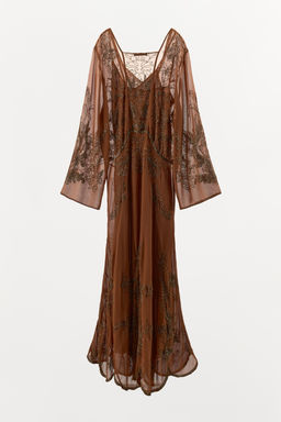 LIMITED EDITION BEADED GEORGETTE DRESS - Zara фото 5