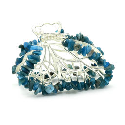 Заколка краб для волос бабочка с апатитом 8*3,5*5см