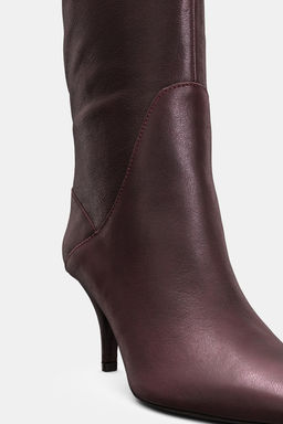 LEATHER HEELED BOOTS - Zara фото 6