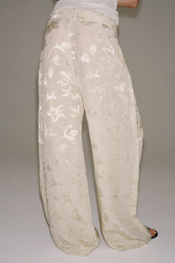 PANTAL?N CON LINO JACQUARD ZW COLLECTION / Crudo - Zara фото 3