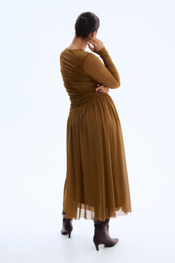Vestido drapeado de malla - H&m фото 7