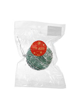 Цена за 3 шт. Ёлочный шар новогодний d=8 см Карнавал сияние полос, бирюзовый - Зимнее волшебство фото 3