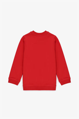 Erkek Bebek KДrmДzД Bisiklet Yaka Basic Sweatshirt