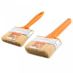 Кисть "Фасад" 70мм, толщина 12мм, синтетическая щетина длина 44мм, пластмассовая ручка, оранжевый (Россия)