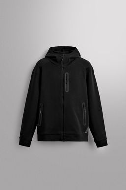 SUDADERA T?CNICA CREMALLERA CAPUCHA / Negro - Zara фото 7