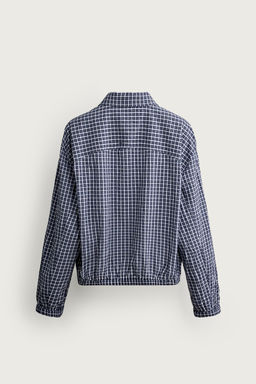 SOBRECAMISA CUADROS RELIEVE / Azul - Zara фото 9
