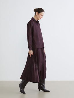 Beli Lastikli S?et G?r?n?ml? Pileli Etek