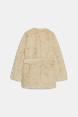 ZW COLLECTION FAUX FUR BELTED JACKET - Zara фото 10