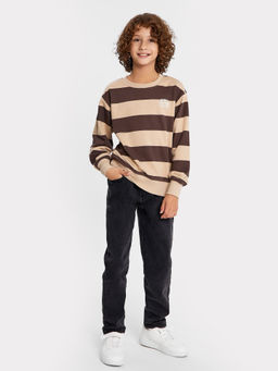 Джемпер для мальчиков в коричнево-бежевую полоску - Mark formelle фото 2