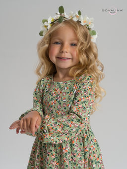 Платье Моана цветочки на хаки - Sovalina фото 15