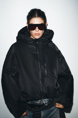 WATER-REPELLENT WINDPROOF PUFFER JACKET WITH HOODIE - Zara фото 2