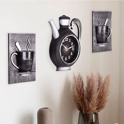 Часы настенные интерьерные для кухни «Сангино», бесшумные, 26.5×24 см, черное серебро, от батарейки 1×АА