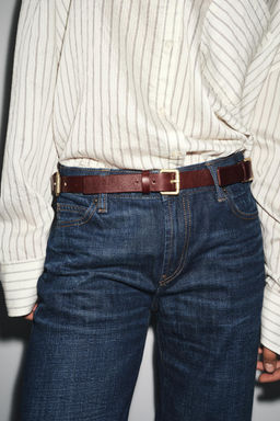 LEATHER MULTI-POSITION BUCKLE BELT - Zara фото 2