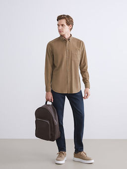 Regular Fit Uzun Kollu Kadife Erkek G?mlek