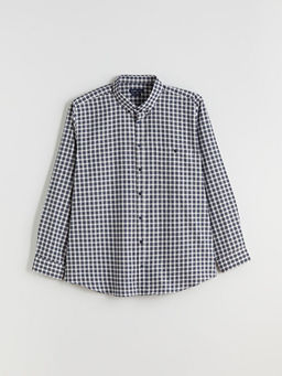 B?y?k Beden Regular Fit Uzun Kollu Ekose Erkek G?mlek