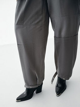 Fonksiyonel Cepli Loose Fit Kad?n Pantolon