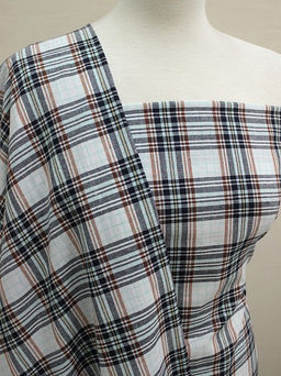 Пестрядь Клетка цв.мятный/белый/чернильный, ш.1.5м, хлопок-100%, 140гр/м.кв - Купава фото 2