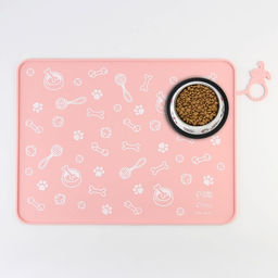 Коврик силиконовый под миску Паттерн, 30х40 см, розовый - Пушистое счастье фото 2