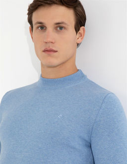Mavi Melanj Slim Fit Yar_m Bal_k__ Yaka Basic Triko Kazak - Pierre cardin фото 3