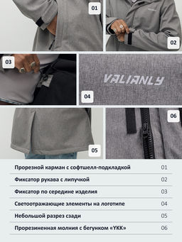 Парка спортивная мужская с капюшоном softshell серого цвета 9565Sr - Mtforce фото 39