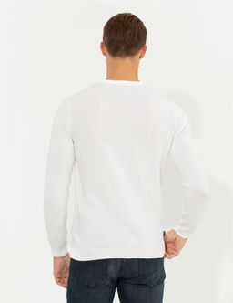 Ekru Slim Fit Bisiklet Yaka Triko Kazak - Pierre cardin фото 5