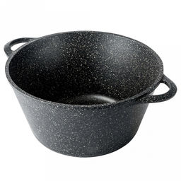 Кастрюля с антипригарным покрытием 5л, д26см "Гранит", h13см, s0,4см, литые ручки, стеклянная крышка с пароотводом, подарочная упаковка (Россия)