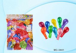 Цена за 10 шт.Шарик воздушный "BASIR" 12", 30см "Металлик ассорти" (MC-3441)