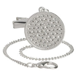 Соска - пустышка силиконовая ортодонтическая M&B «LITTLE PRINCESS», от 6 мес., с колпачком, держатель - цепочка, розовый/серебро, стразы