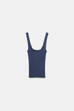 CAMISETA RIB TIRANTES ALGOD?N / Azul - Zara фото 6