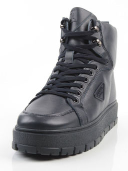 05-AW1002-2M DK. BLUE Ботинки зимние мужские (натуральная кожа, натуральный мех)