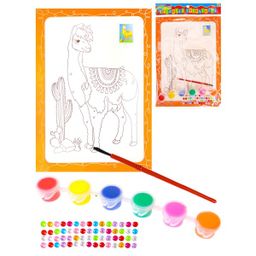 Раскраска со стразами 19х26 см. ЛАМА В ПУСТЫНЕ