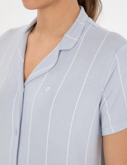 Mavi K_sakollu G_mlek Pijama Tak_m