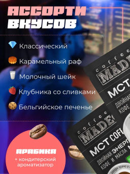 МСТ coffee АССОРТИ смарт Madeo порционный 10шт*0,012 кг  фото 6
