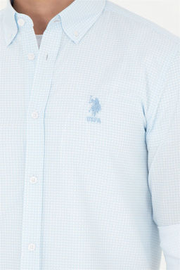 Мужская темно-синяя рубашка с длинным рукавом - U.s. polo assn фото 7