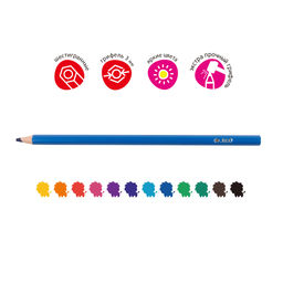 Лео Учись Карандаши цветные пластиковые LNPCP-12 заточенный 12 цв